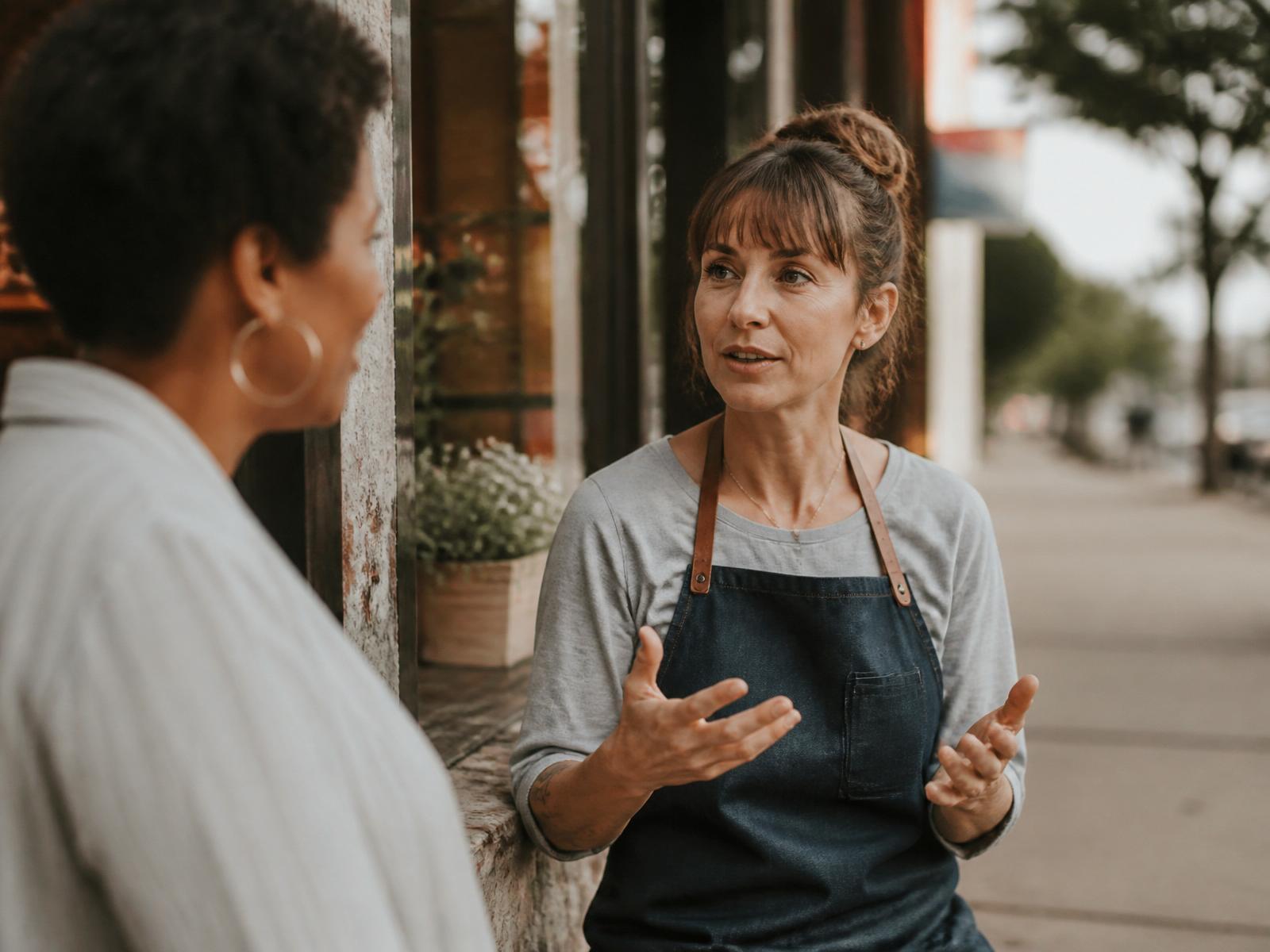 Credit union employee in conversation with a member
